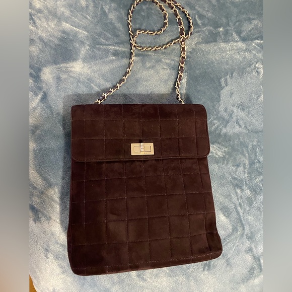 100% AUTHENTIC CHANEL SUEDE MULTI POCKET CHAIN CROSSBODY MADEMOISELLE BAG - Picture 11 of 16